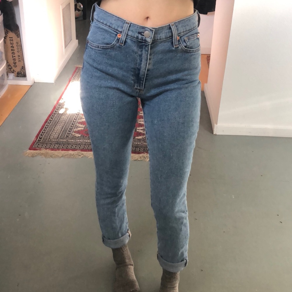 GAP true skinny high rise light wash jeans